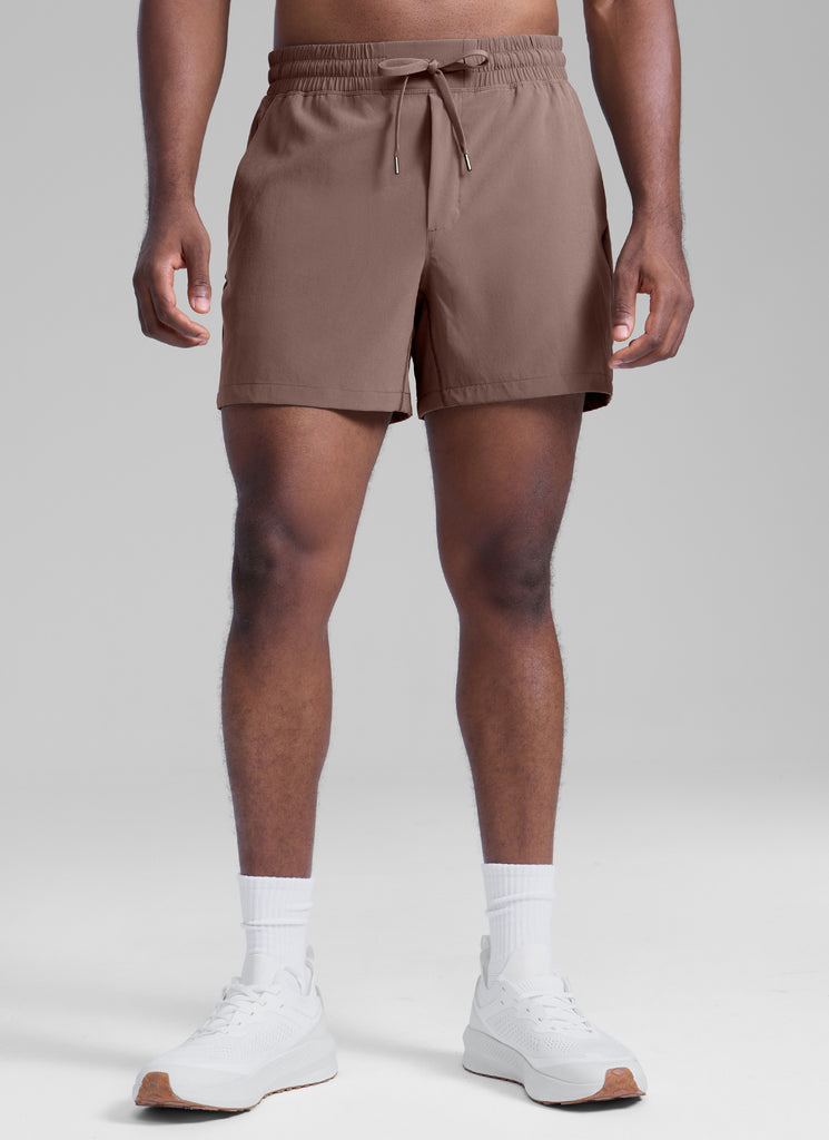 CRZ YOGA Men's Running Feathery-Fit Workout Linerless Shorts 5'' Brown Rock