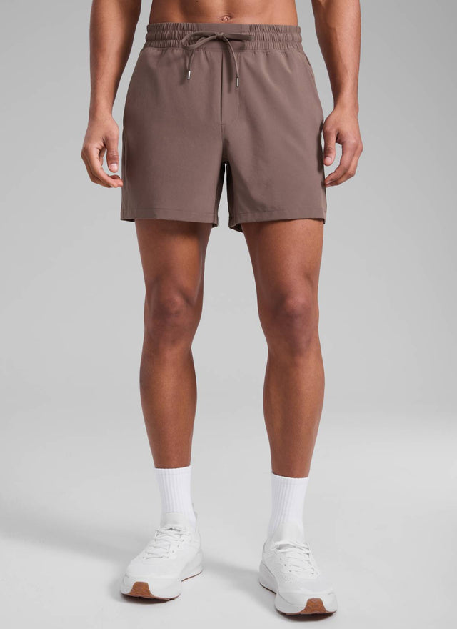 CRZ YOGA Men's Running Feathery-Fit Workout Linerless Shorts 5'' Brown Rock