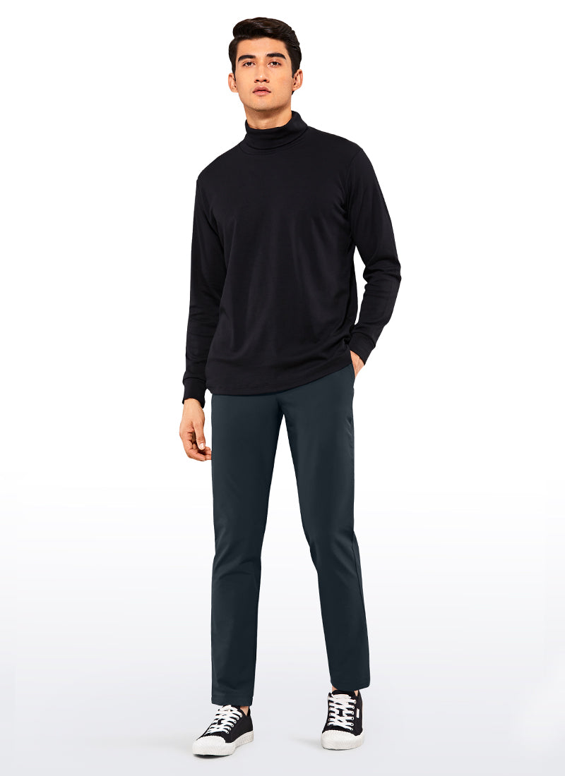 CRZ YOGA Men's Golf Slim Fit Stretch Slim-Fit Pants with Pockets 33'' True Navy