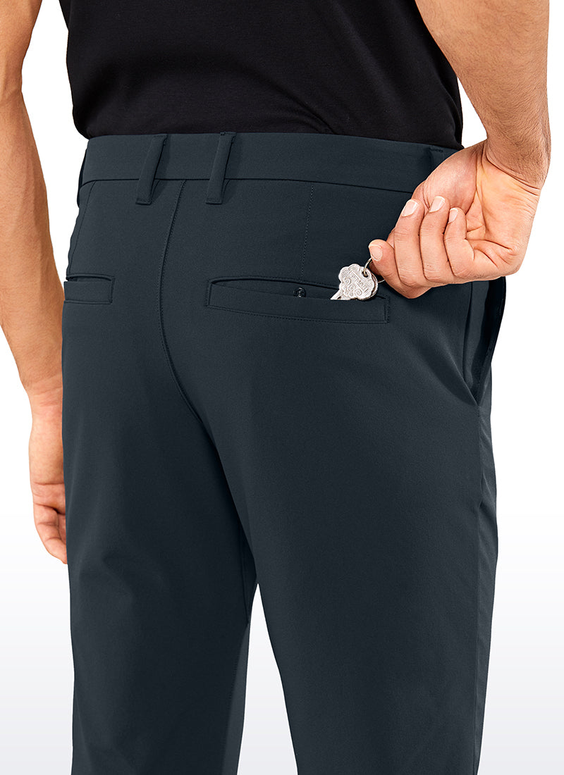 CRZ YOGA Men's Golf Slim Fit Stretch Slim-Fit Pants with Pockets 33'' True Navy