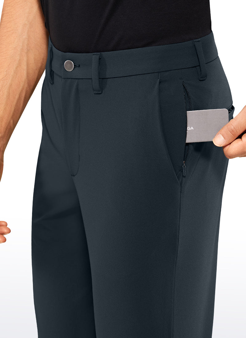 CRZ YOGA Men's Golf Slim Fit Stretch Slim-Fit Pants with Pockets 33'' True Navy