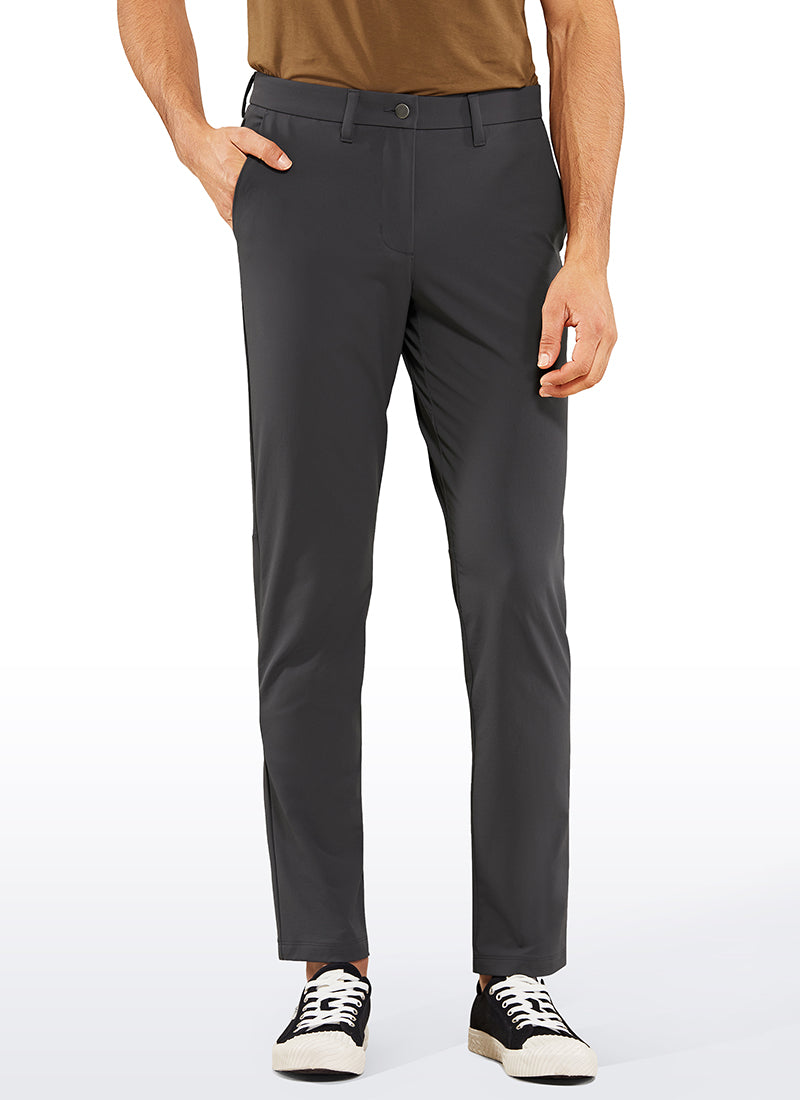 CRZ YOGA Men's Golf Slim Fit Stretch Slim-Fit Pants with Pockets 33'' Ink Gray
