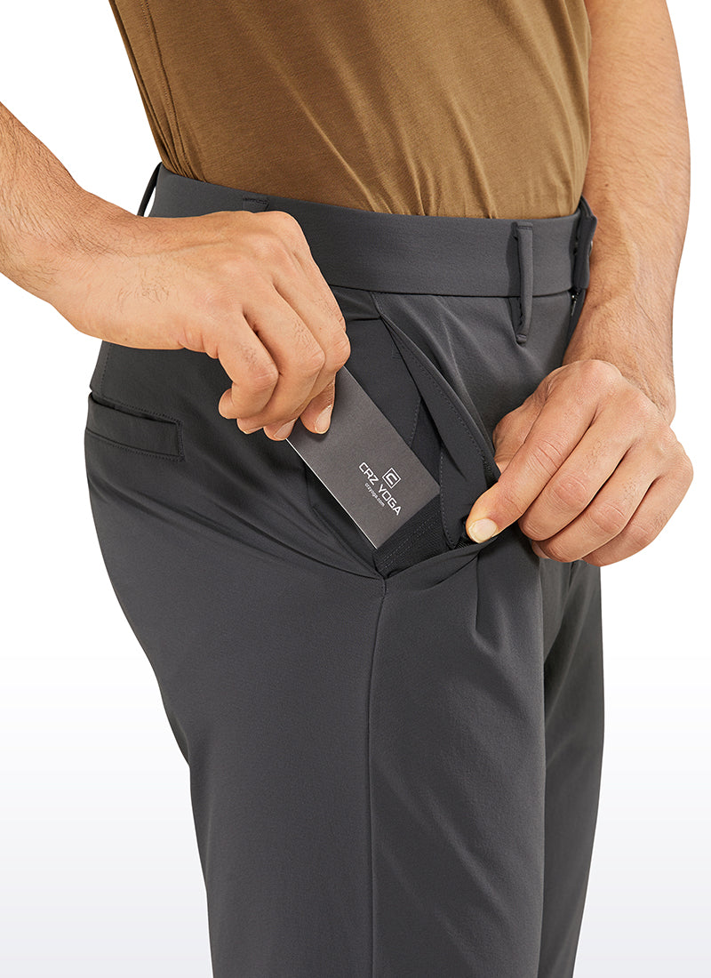 CRZ YOGA Men's Golf Slim Fit Stretch Slim-Fit Pants with Pockets 33'' Ink Gray