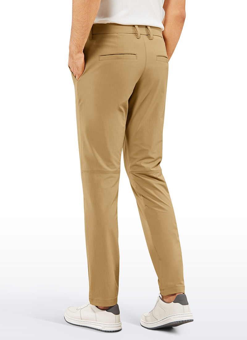 CRZ YOGA Men's Golf Slim Fit Stretch Slim-Fit Pants with Pockets 33'' Khaki