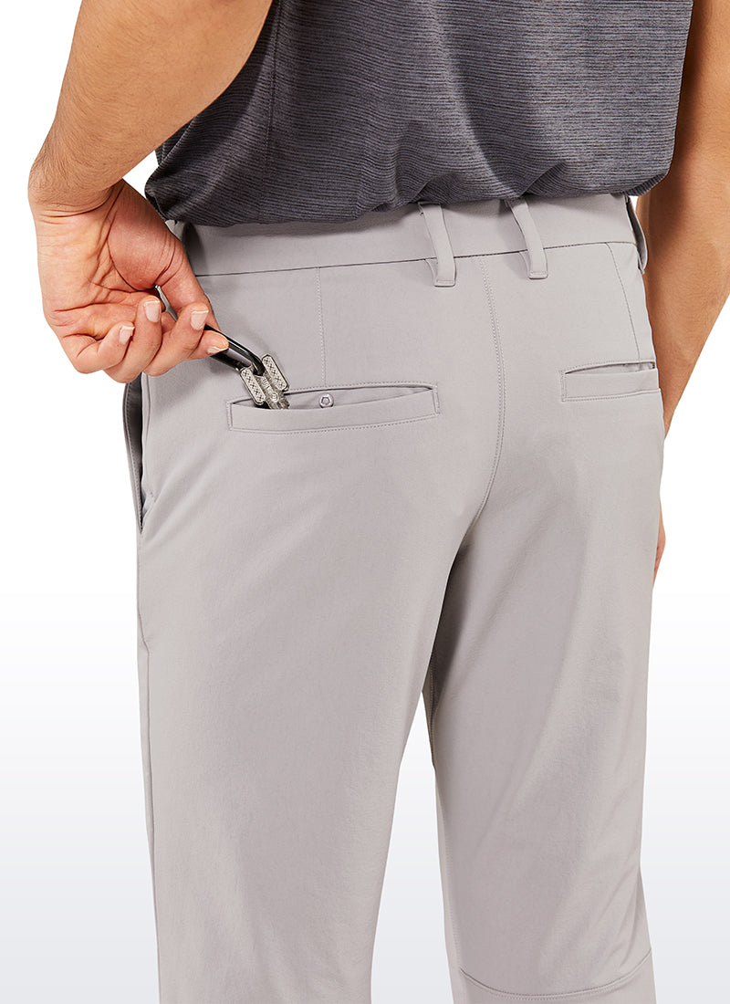 CRZ YOGA Men's Golf Slim Fit Stretch Slim-Fit Pants with Pockets 33'' Gull Gray