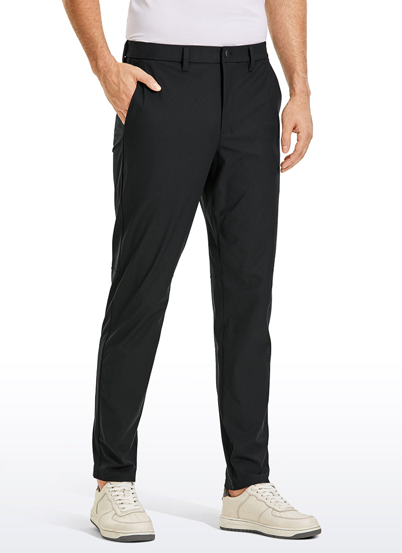 CRZ YOGA Mens Work Classic Fit All-Day Comfort Golf Pants Pockets 30'' Black @model_info:MILO