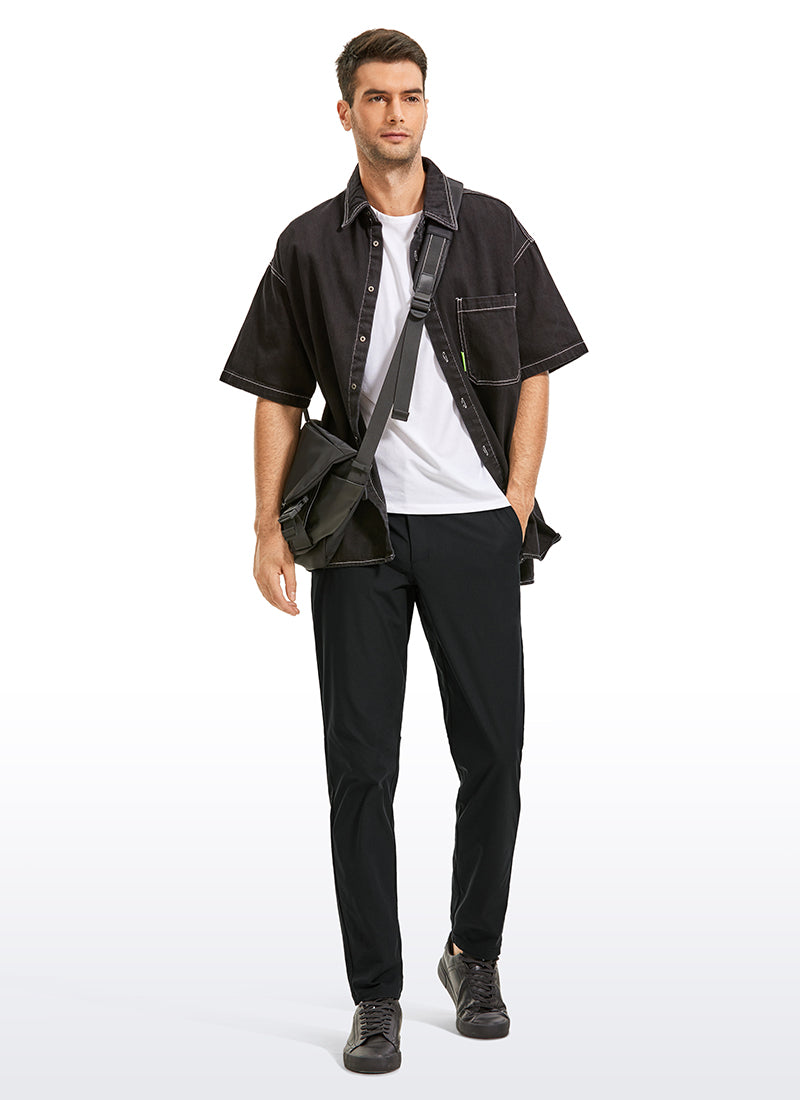 CRZ YOGA Mens Work Classic Fit All-Day Comfort Golf Pants Pockets 30'' Black @model_info:MILO
