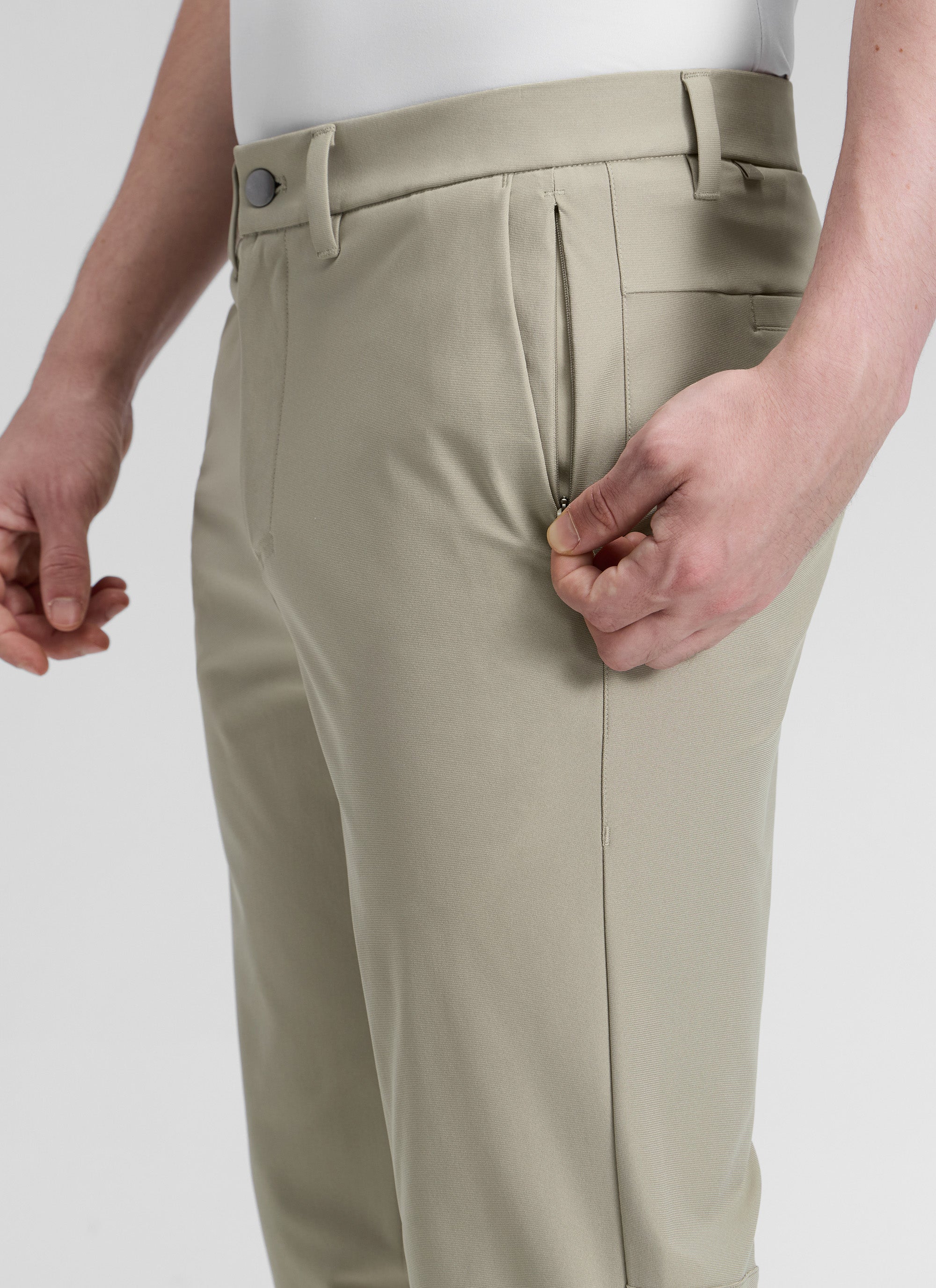 CRZ YOGA Mens Work Classic Fit All-Day Comfort Golf Pants Pockets 30'' Khali Barley @model_info:Henry