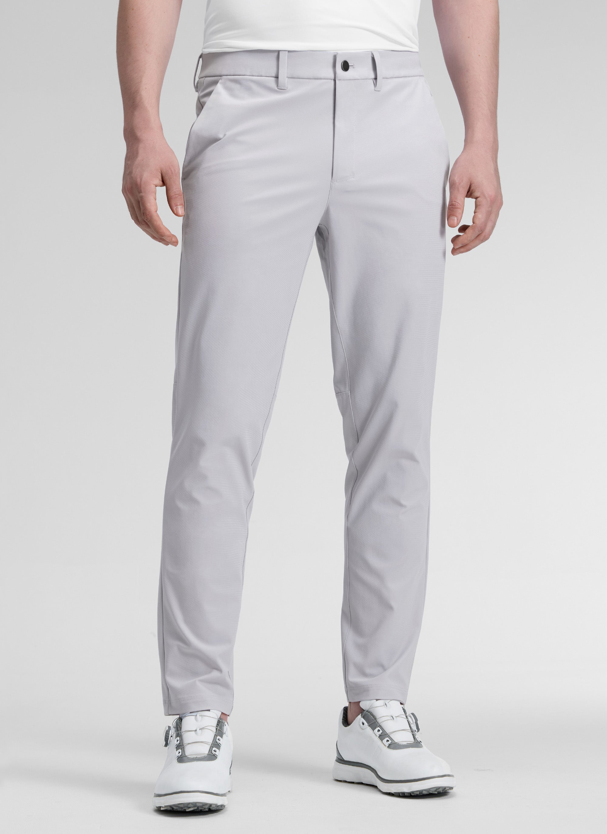 CRZ YOGA Mens Work Classic Fit All-Day Comfort Golf Pants Pockets 30'' Platinum Grey @model_info:Henry