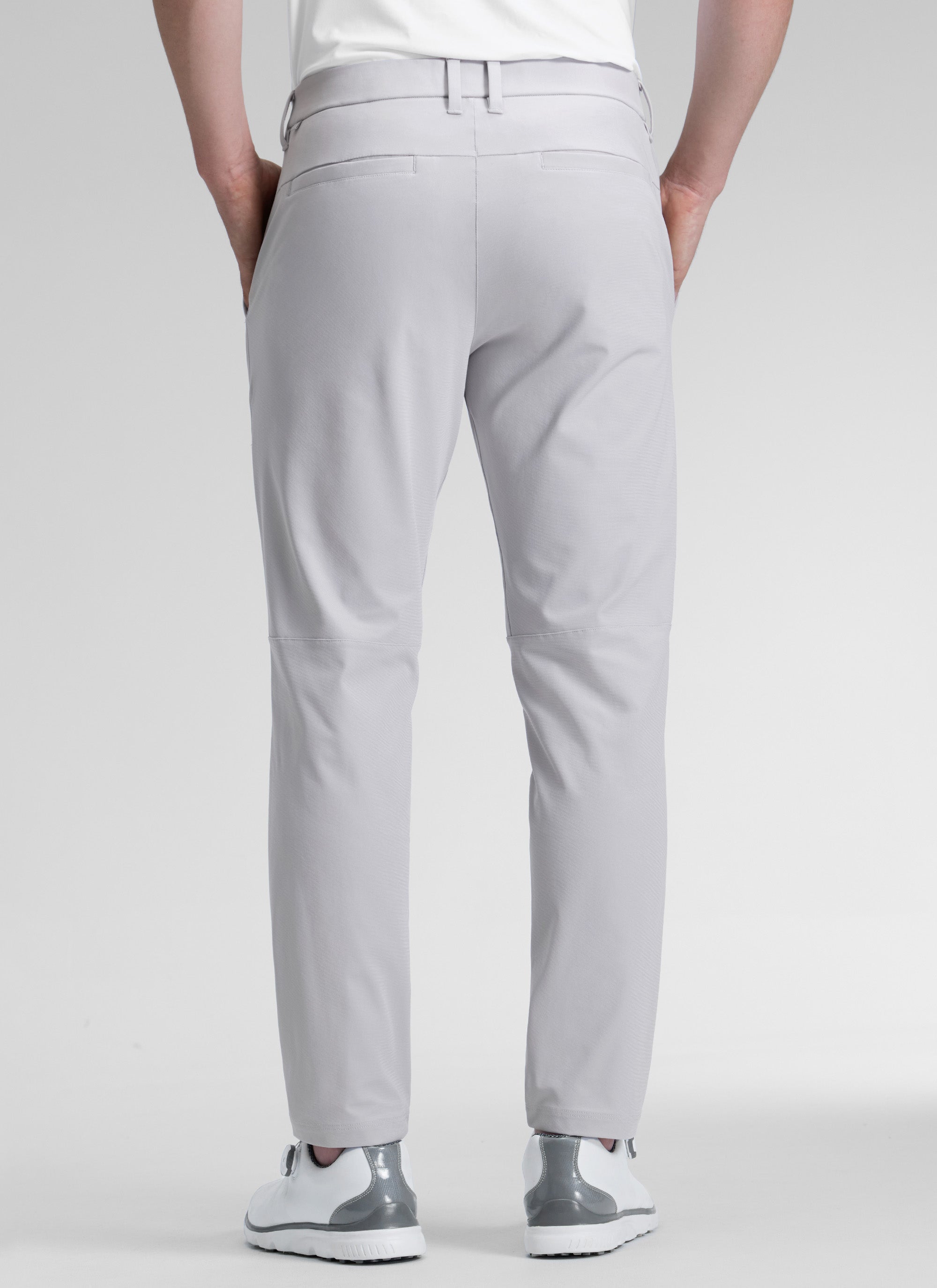 CRZ YOGA Mens Work Classic Fit All-Day Comfort Golf Pants Pockets 30'' Platinum Grey @model_info:Henry