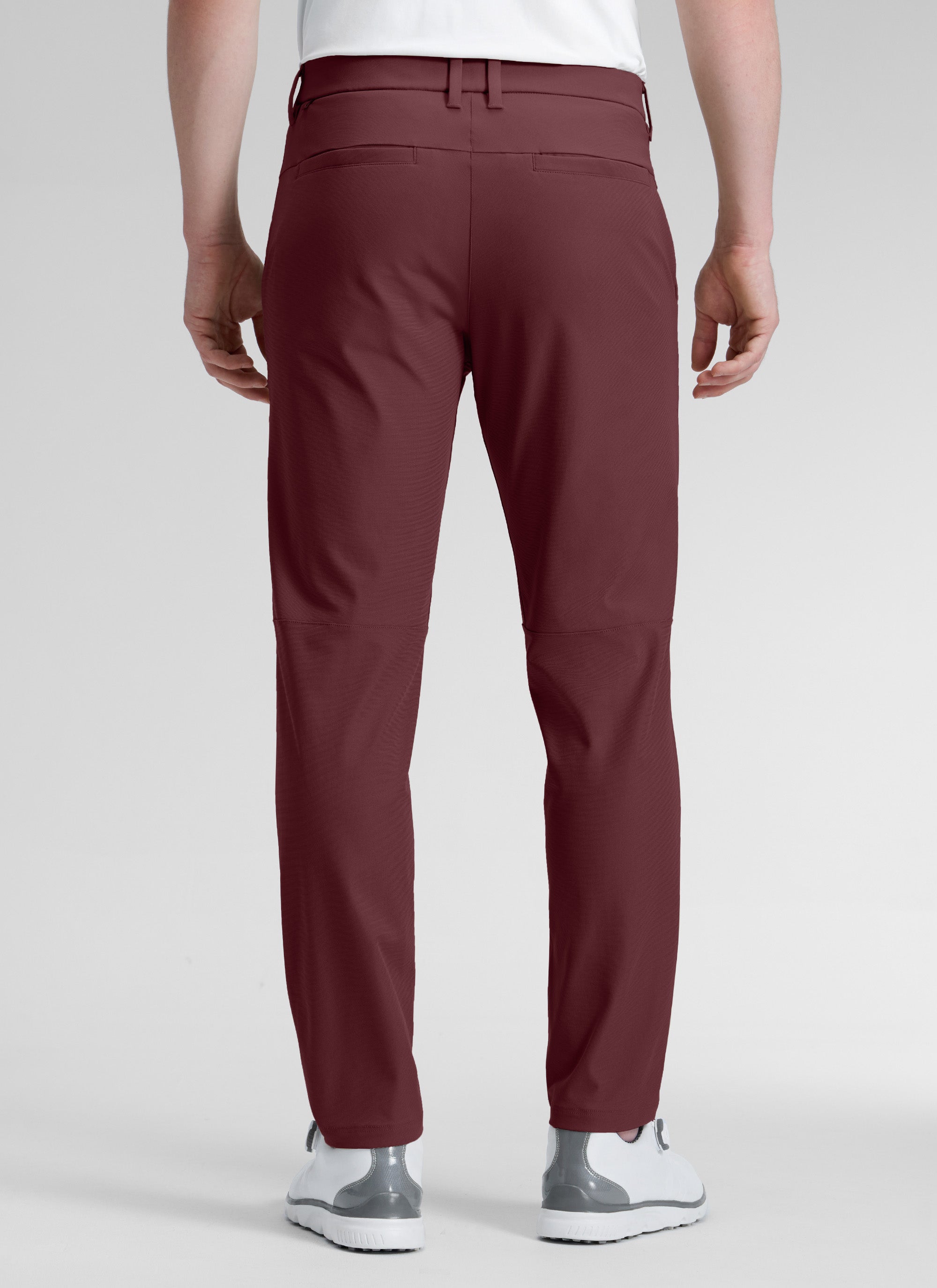 CRZ YOGA Mens Work Classic Fit All-Day Comfort Golf Pants Pockets 30'' Dark Red