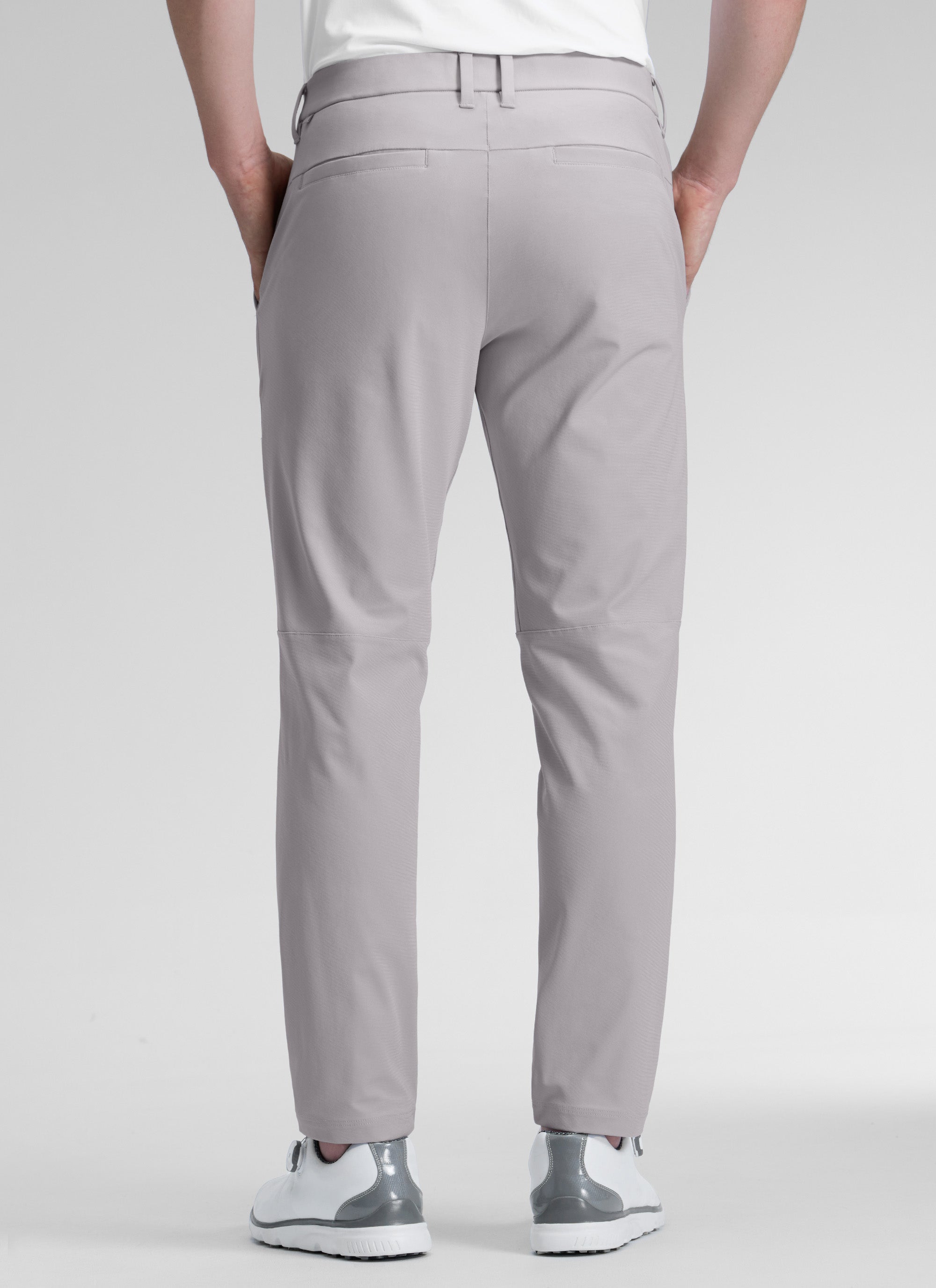 CRZ YOGA Mens Work Classic Fit All-Day Comfort Golf Pants Pockets 30'' Gull Gray @model_info:Henry