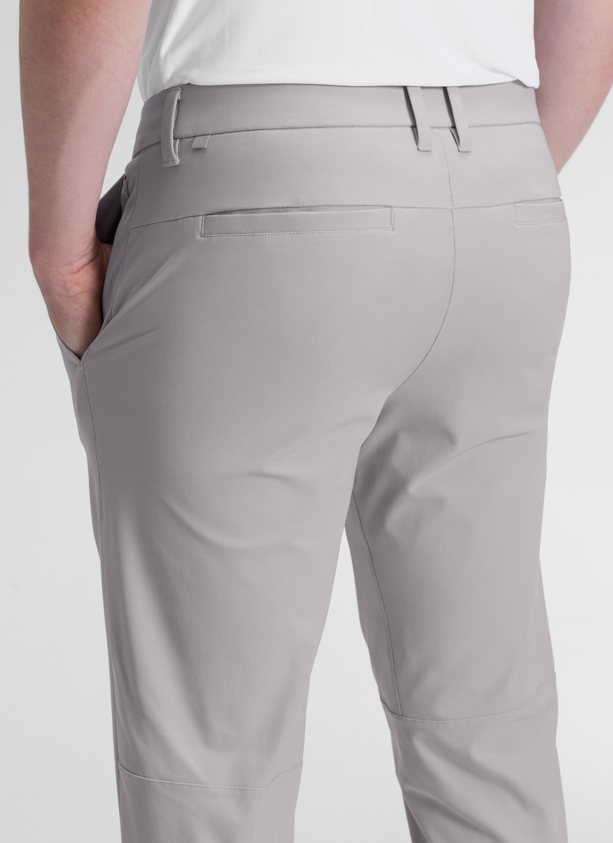 CRZ YOGA Mens Work Classic Fit All-Day Comfort Golf Pants Pockets 30'' Gull Gray @model_info:Henry