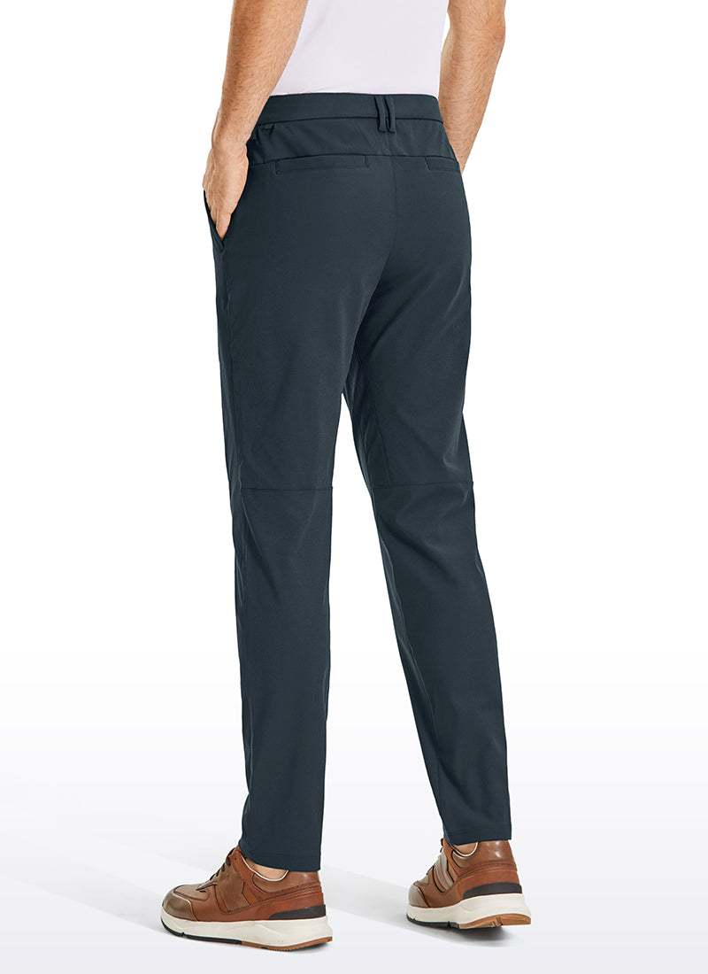 CRZ YOGA Men's All Day Comfy Quick Dry Regular Fit Casual Golf Pant True Navy @model_info:MILO