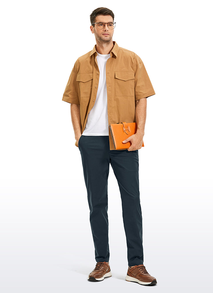 CRZ YOGA Men's All Day Comfy Quick Dry Regular Fit Casual Golf Pant Black