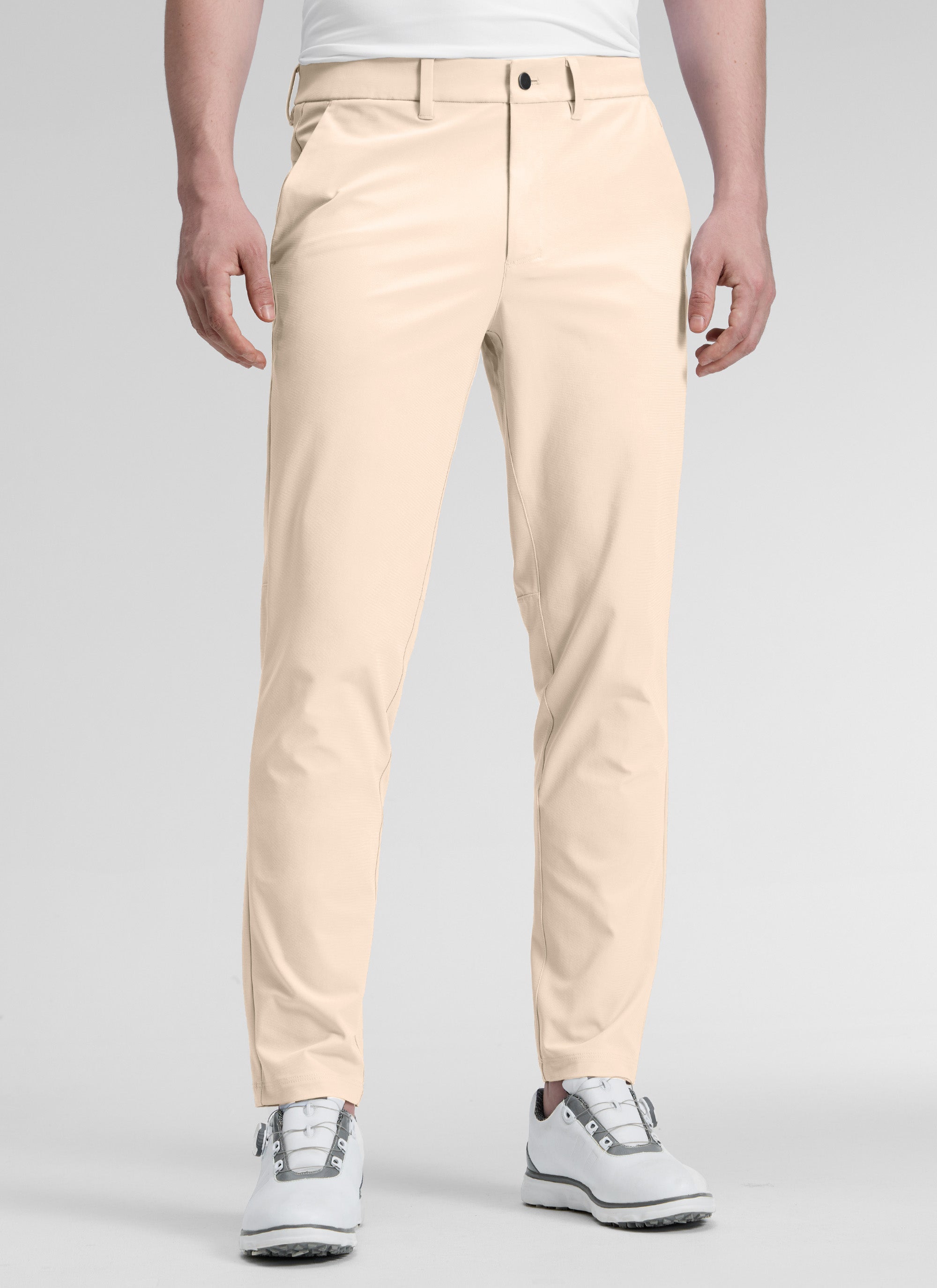 CRZ YOGA Mens Work Classic Fit All-Day Comfort Golf Pants Pockets 30'' Raw Linen @model_info:Henry