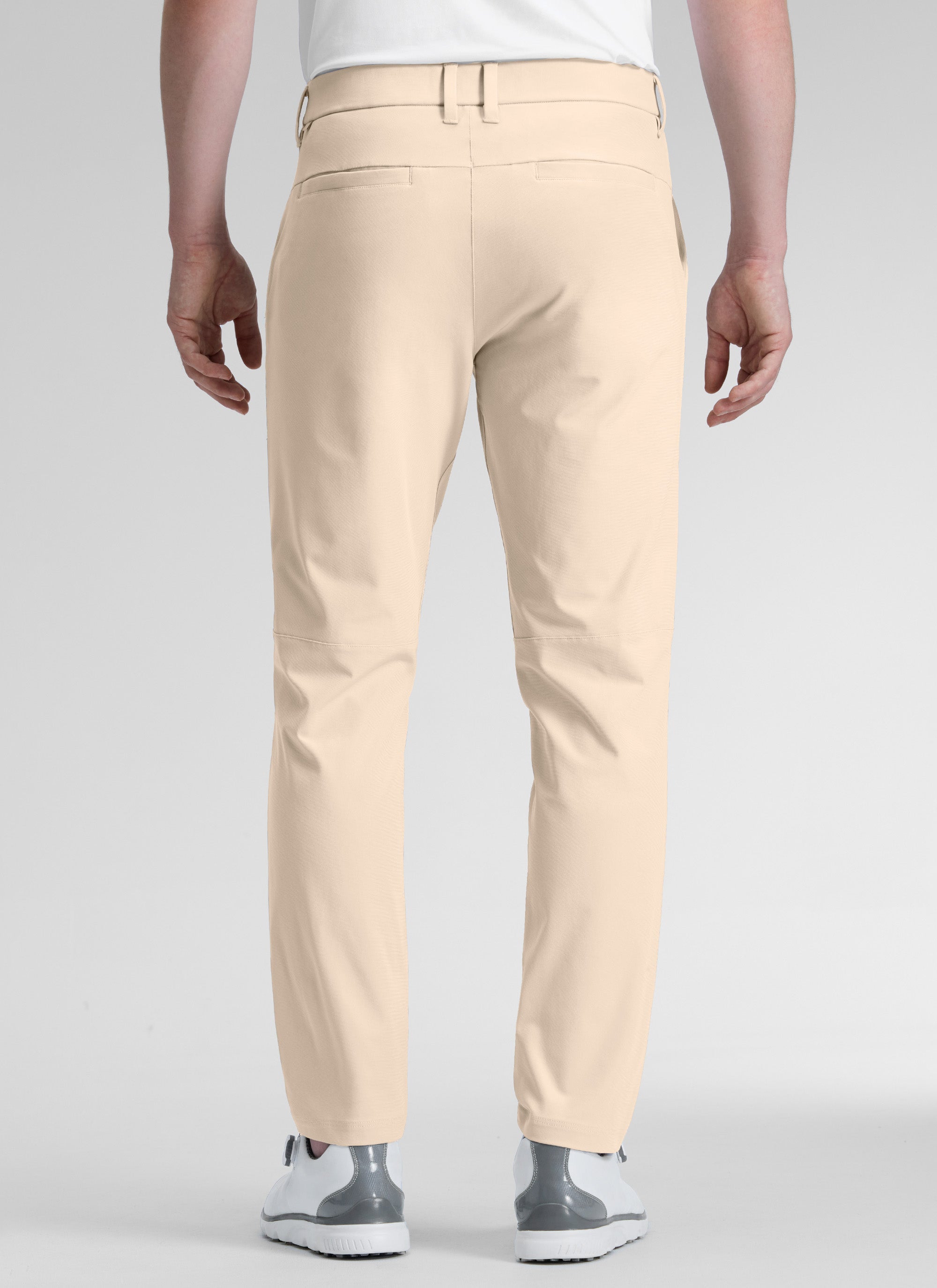 CRZ YOGA Mens Work Classic Fit All-Day Comfort Golf Pants Pockets 30'' Raw Linen @model_info:Henry