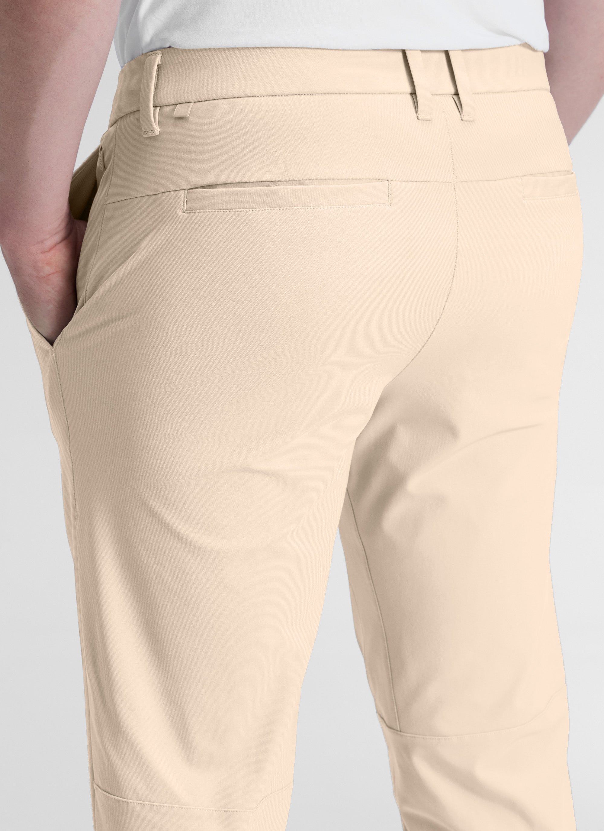 CRZ YOGA Mens Work Classic Fit All-Day Comfort Golf Pants Pockets 30'' Raw Linen @model_info:Henry