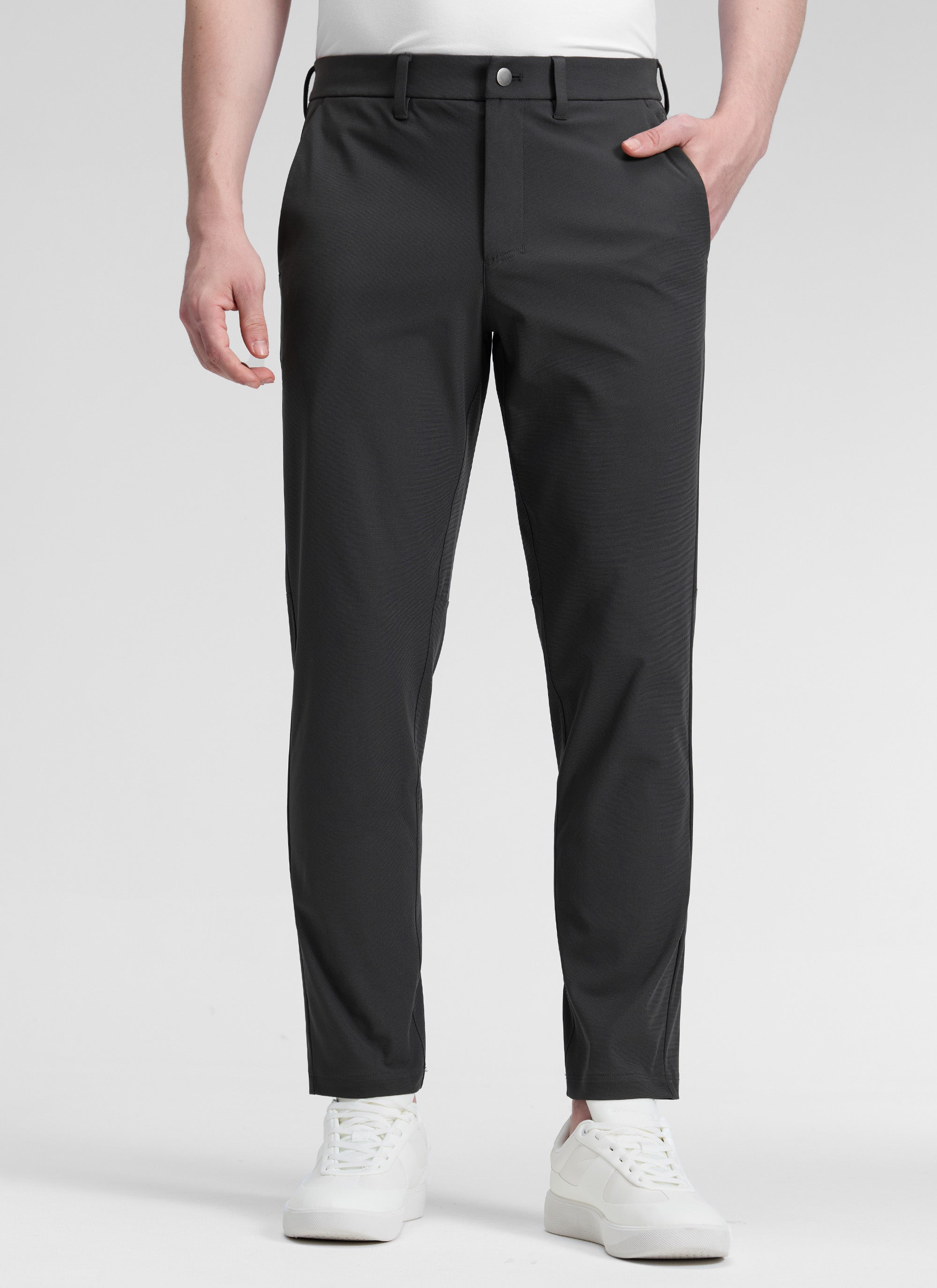 CRZ YOGA Mens Work Classic Fit All-Day Comfort Golf Pants Pockets 30'' Ink Gray