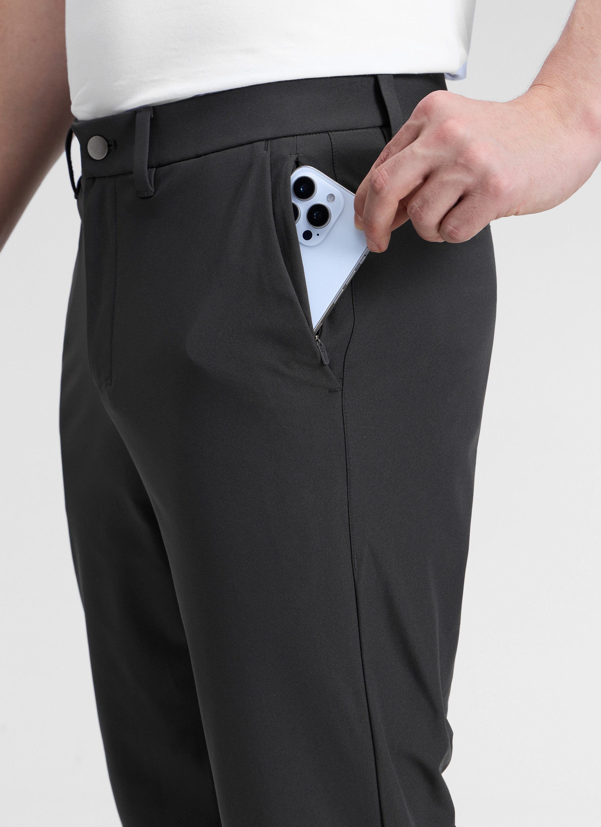 CRZ YOGA Mens Work Classic Fit All-Day Comfort Golf Pants Pockets 30'' Ink Gray