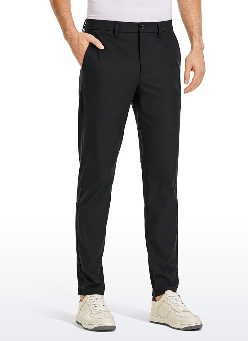 CRZ YOGA Mens Work Classic Fit All-Day Comfort Golf Pants Pockets 32'' Black