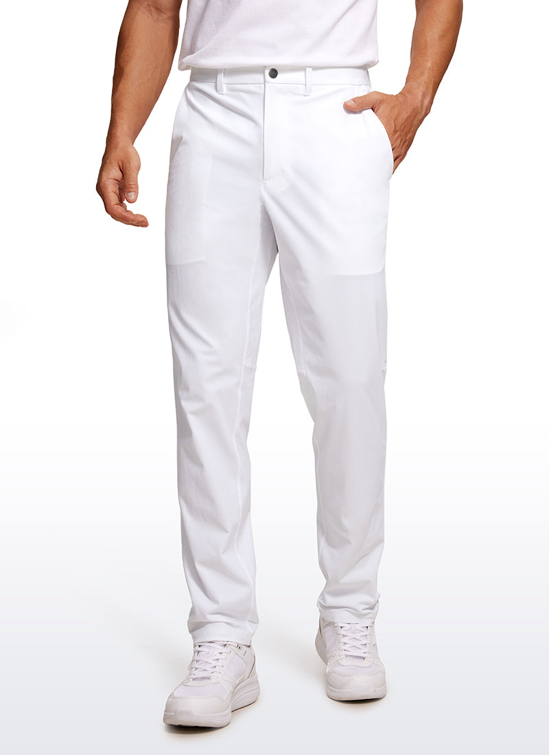 CRZ YOGA Mens Work Classic Fit All-Day Comfort Golf Pants Pockets 34'' White