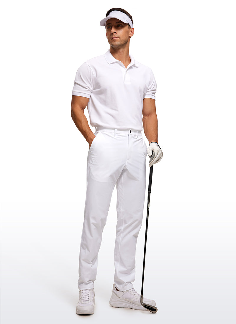 CRZ YOGA Mens Work Classic Fit All-Day Comfort Golf Pants Pockets 34'' White