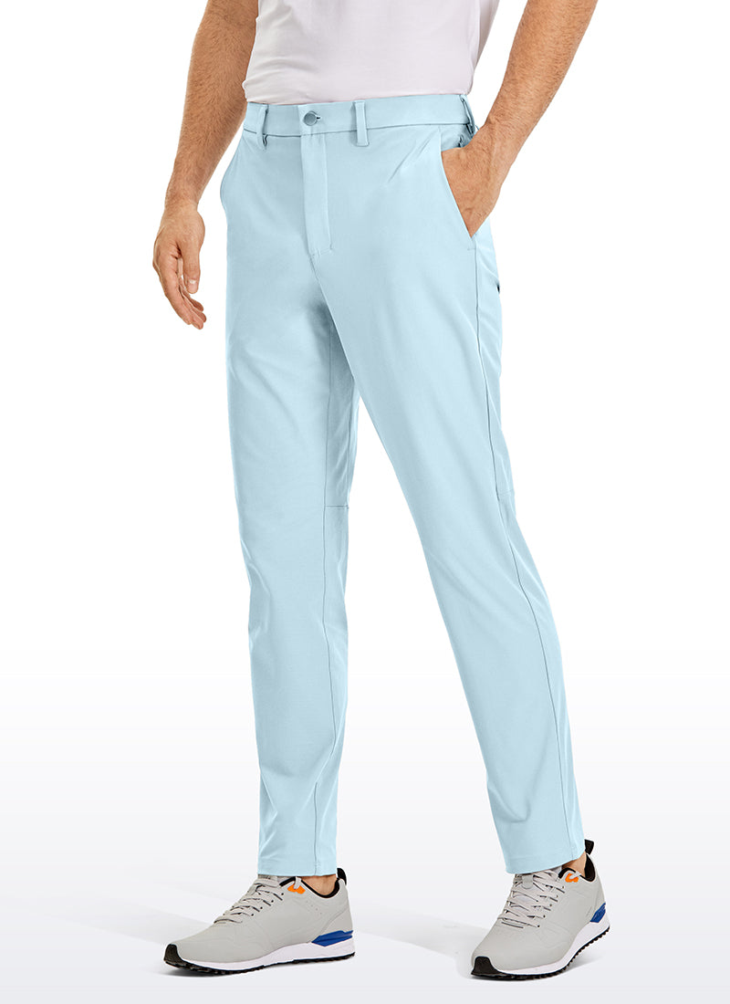 CRZ YOGA Mens Work Classic Fit All-Day Comfort Golf Pants Pockets 32'' Chambray Blue