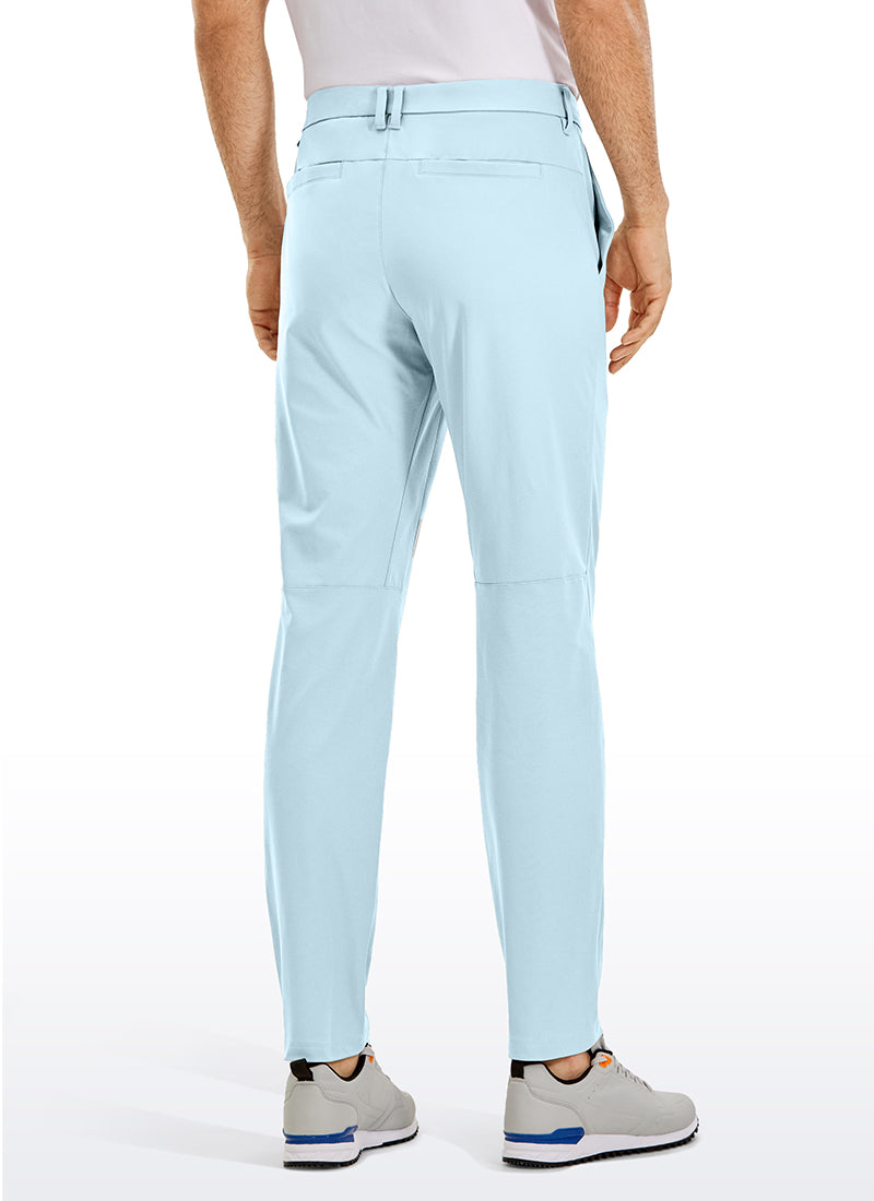 CRZ YOGA Mens Work Classic Fit All-Day Comfort Golf Pants Pockets 32'' Chambray Blue
