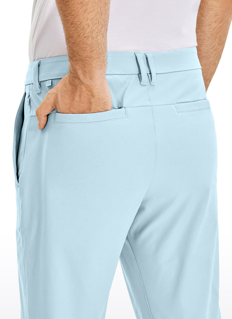 CRZ YOGA Mens Work Classic Fit All-Day Comfort Golf Pants Pockets 32'' Chambray Blue