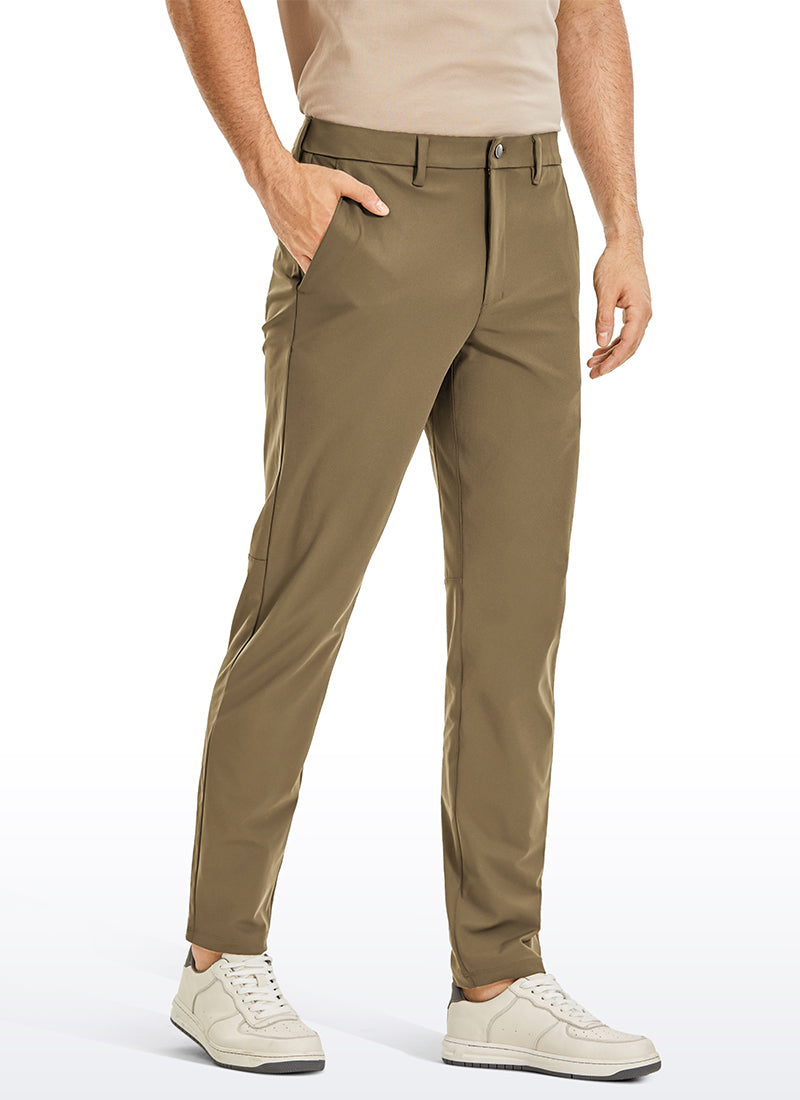 CRZ YOGA Mens Work Classic Fit All-Day Comfort Golf Pants Pockets 32'' Artifact Brown @model_info:M