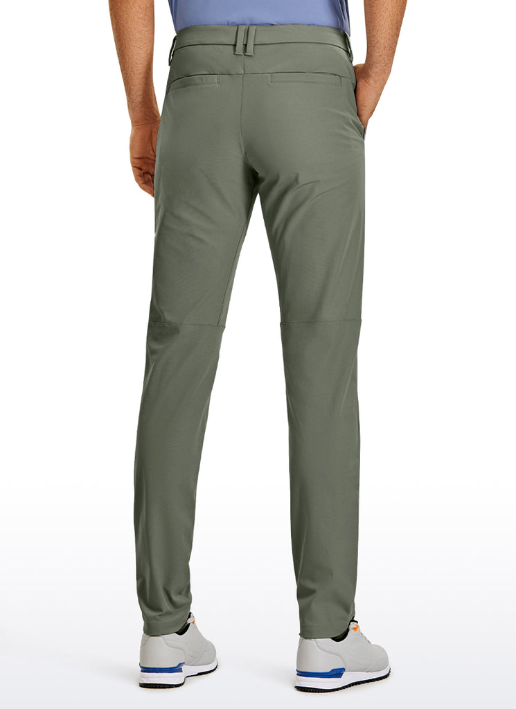 CRZ YOGA Mens Work Classic Fit All-Day Comfort Golf Pants Pockets 30'' Raw Linen