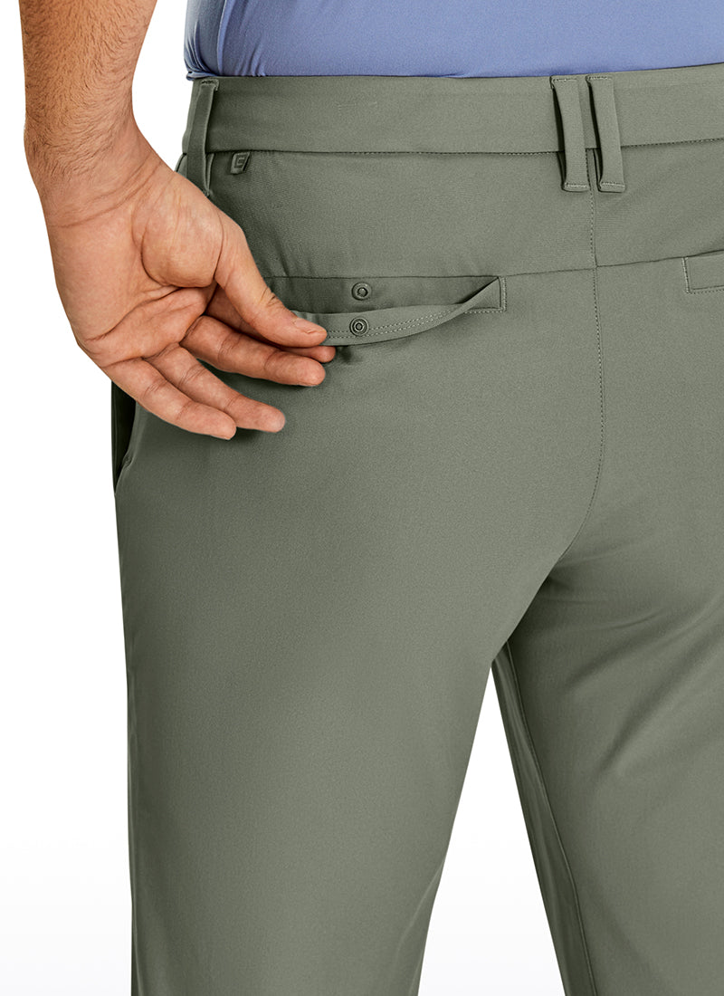 CRZ YOGA Men's All Day Comfy Quick Dry Regular Fit Casual Golf Pant Light Army Green