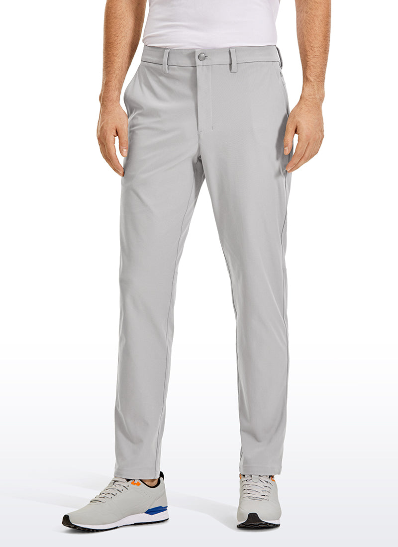 CRZ YOGA Mens Work Classic Fit All-Day Comfort Golf Pants Pockets 34'' Platinum Grey