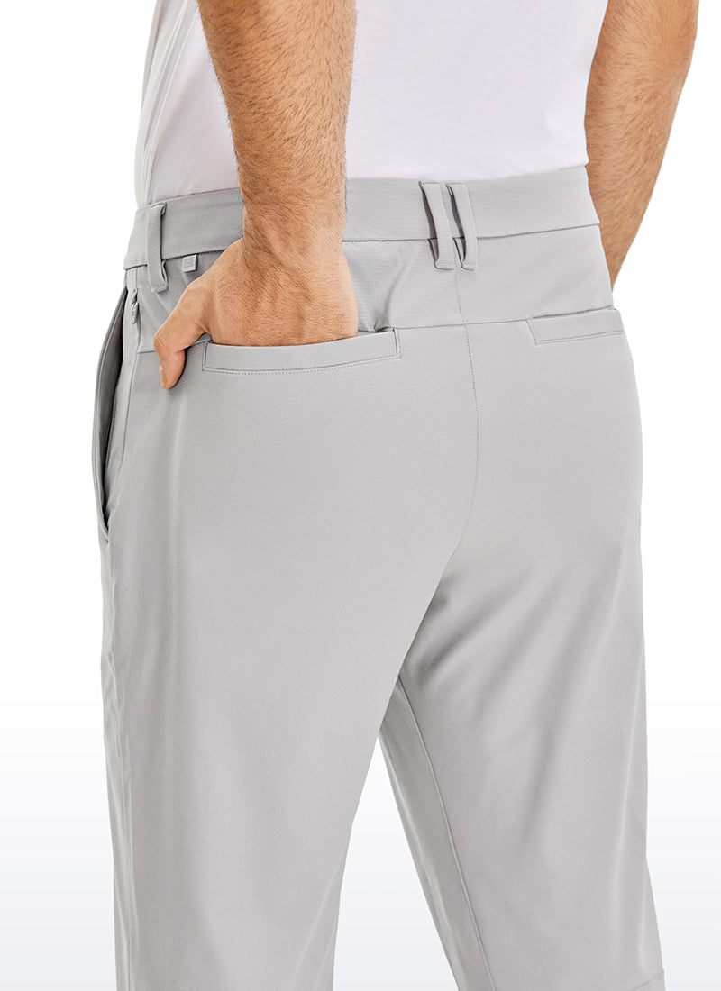 CRZ YOGA Mens Work Classic Fit All-Day Comfort Golf Pants Pockets 34'' Platinum Grey