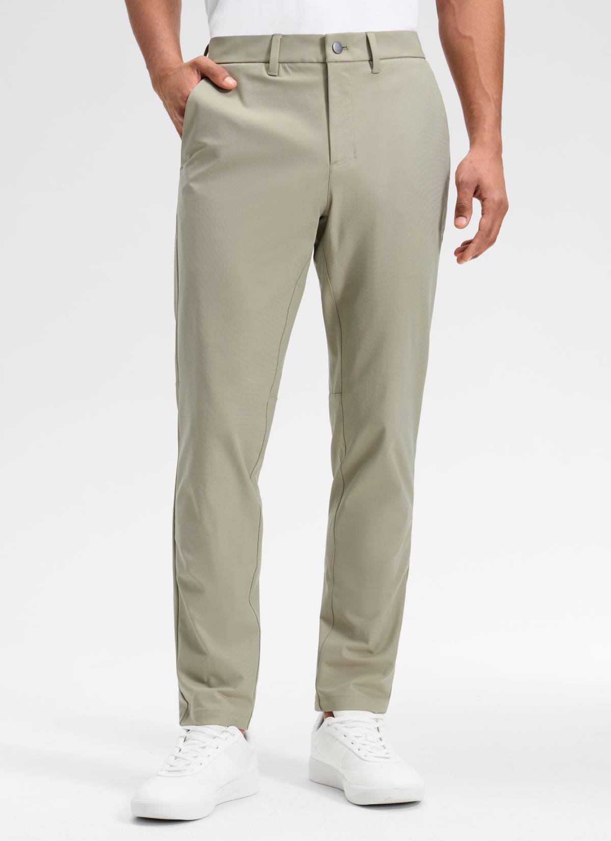 CRZ YOGA Mens Work Classic Fit All-Day Comfort Golf Pants Pockets 32'' Khali Barley @model_info:Rafeal
