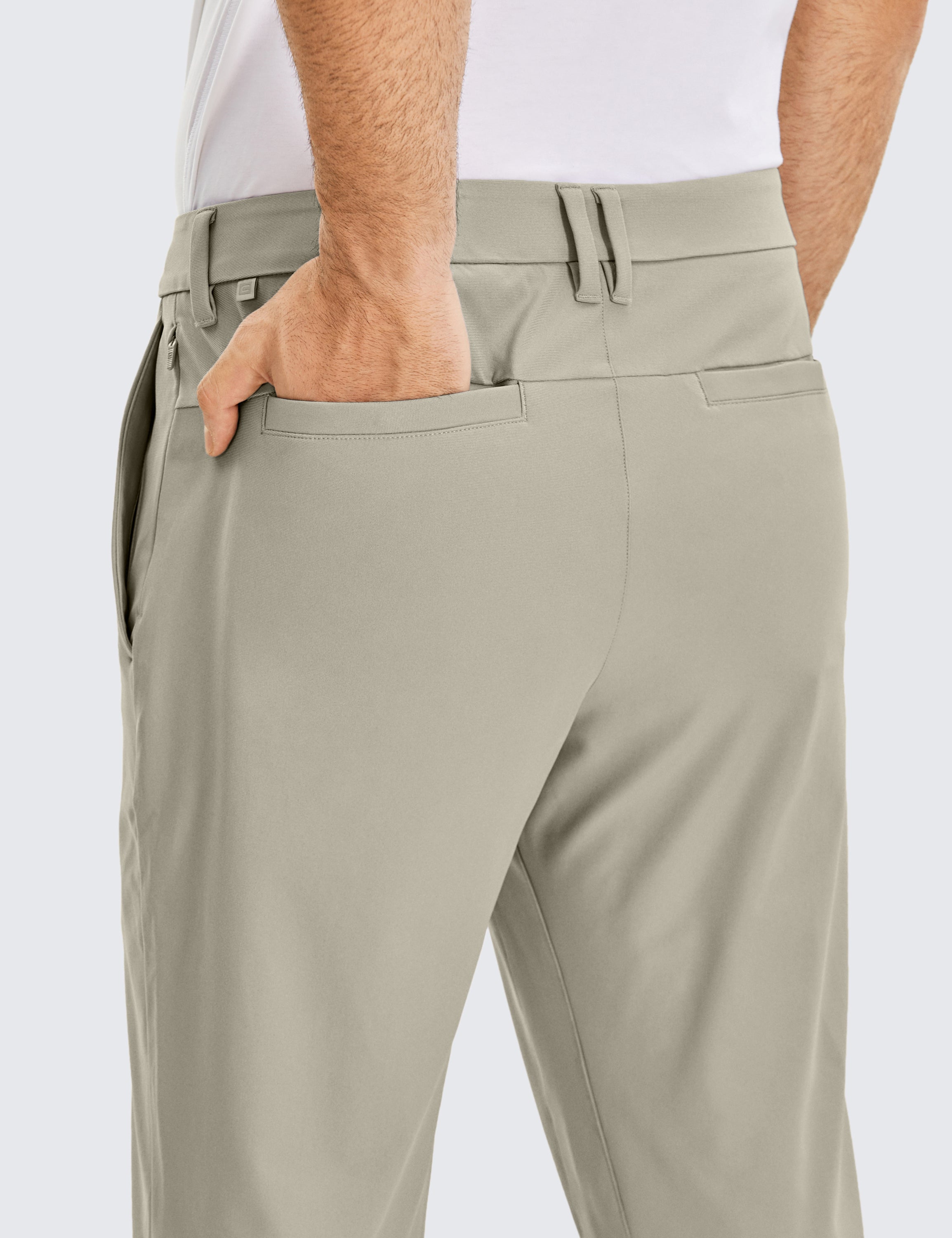 CRZ YOGA Men's All Day Comfy Quick Dry Regular Fit Casual Golf Pant Khali Barley