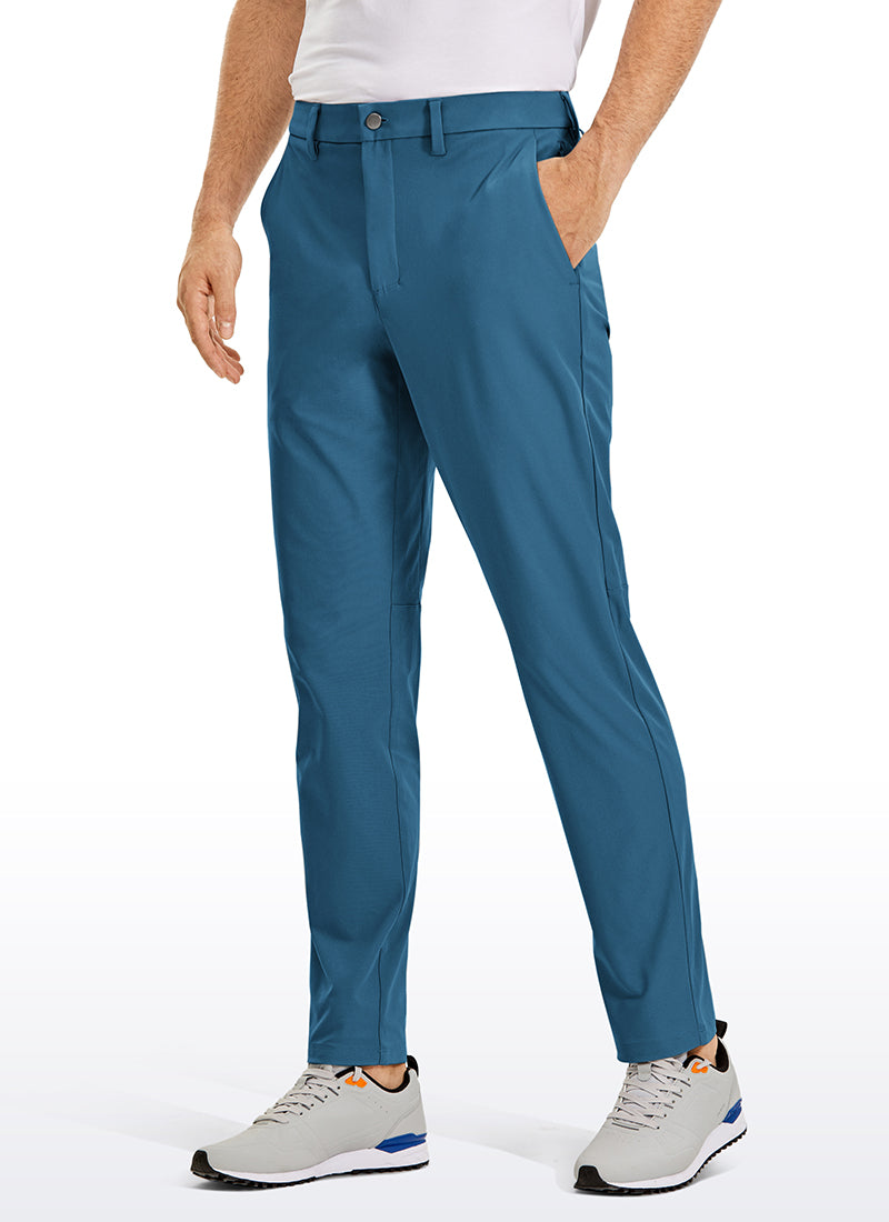 CRZ YOGA Mens Work Classic Fit All-Day Comfort Golf Pants Pockets 32'' Iron Blue @model_info:milo