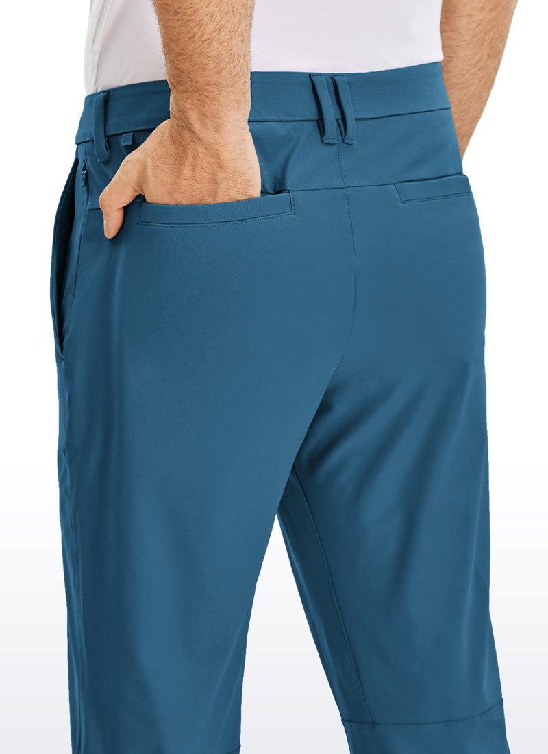 CRZ YOGA Mens Work Classic Fit All-Day Comfort Golf Pants Pockets 32'' Iron Blue