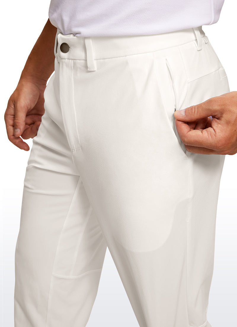 CRZ YOGA Mens Work Classic Fit All-Day Comfort Golf Pants Pockets 32'' Milky White
