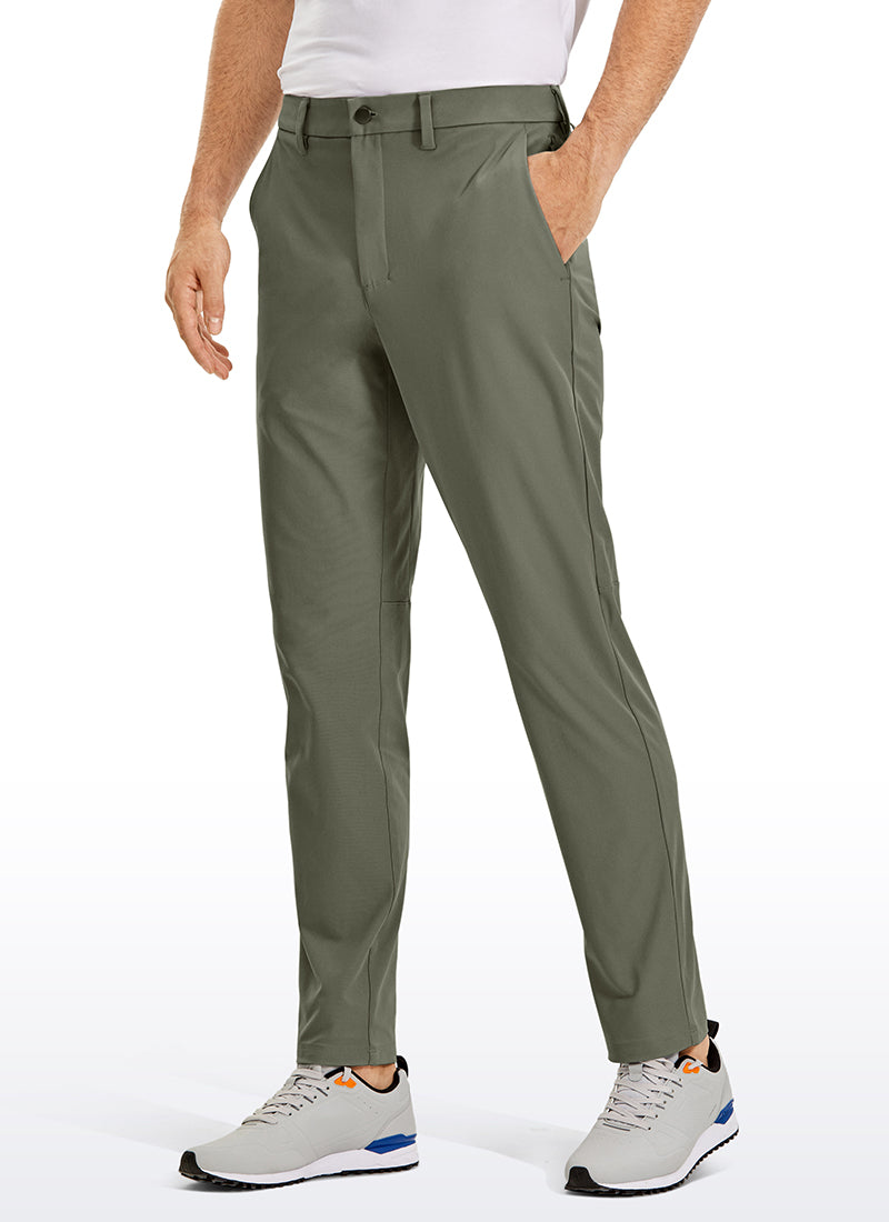 CRZ YOGA Mens Work Classic Fit All-Day Comfort Golf Pants Pockets 32'' Light Army Green