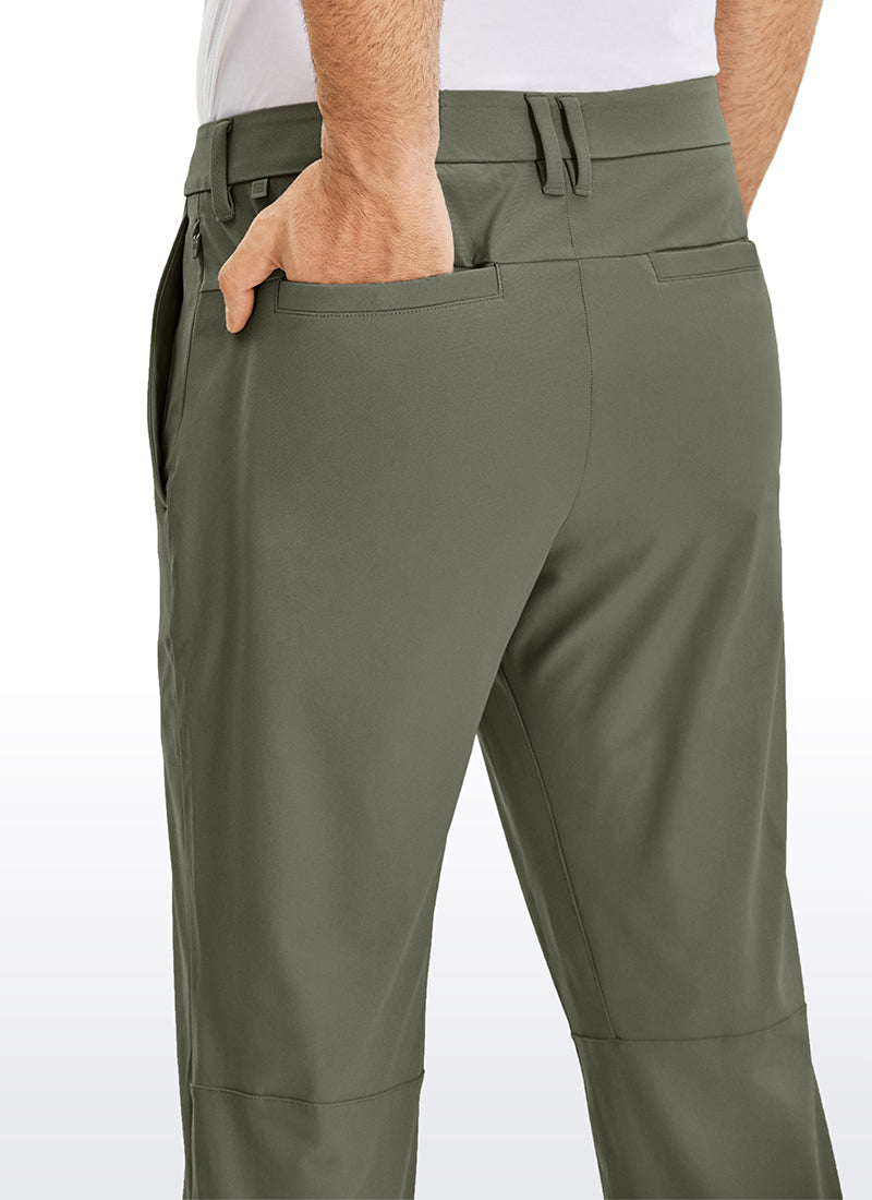 CRZ YOGA Mens Work Classic Fit All-Day Comfort Golf Pants Pockets 32'' Light Army Green