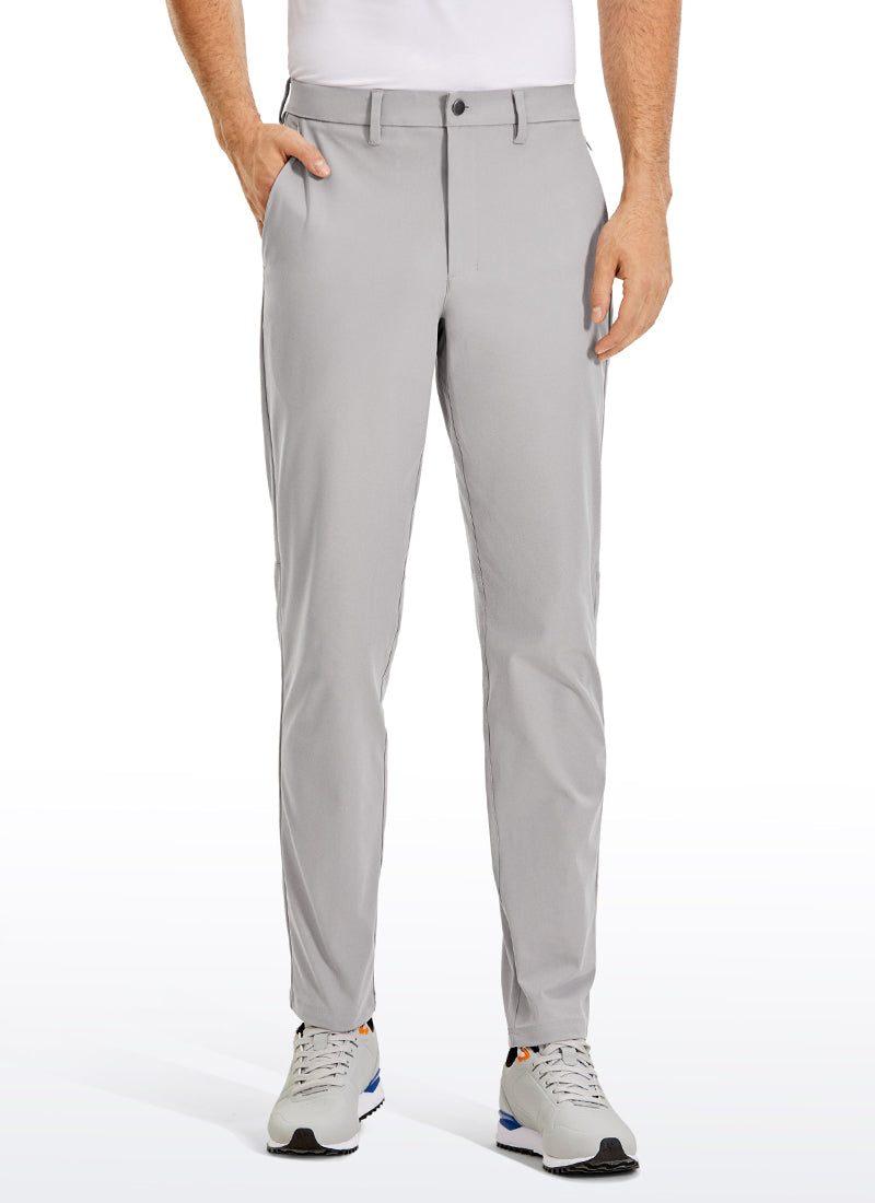 CRZ YOGA Mens Work Classic Fit All-Day Comfort Golf Pants Pockets 32'' Gull Gray