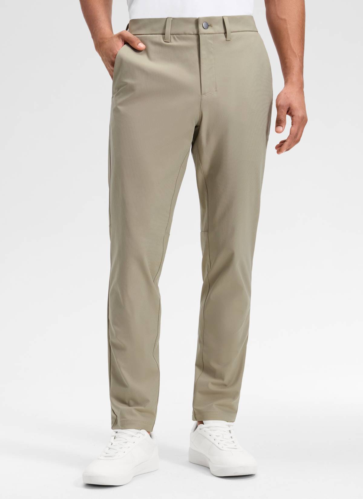 CRZ YOGA Mens Work Classic Fit All-Day Comfort Golf Pants Pockets 32'' Oak @model_info:Rafeal