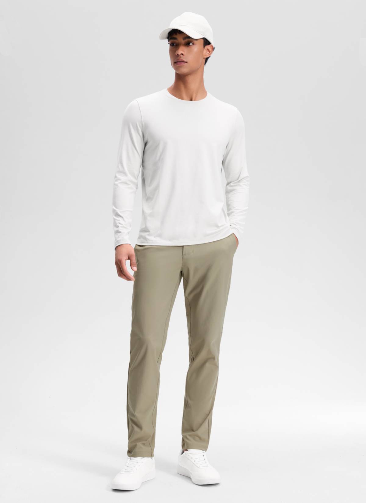 CRZ YOGA Mens Work Classic Fit All-Day Comfort Golf Pants Pockets 32'' Oak @model_info:Rafeal