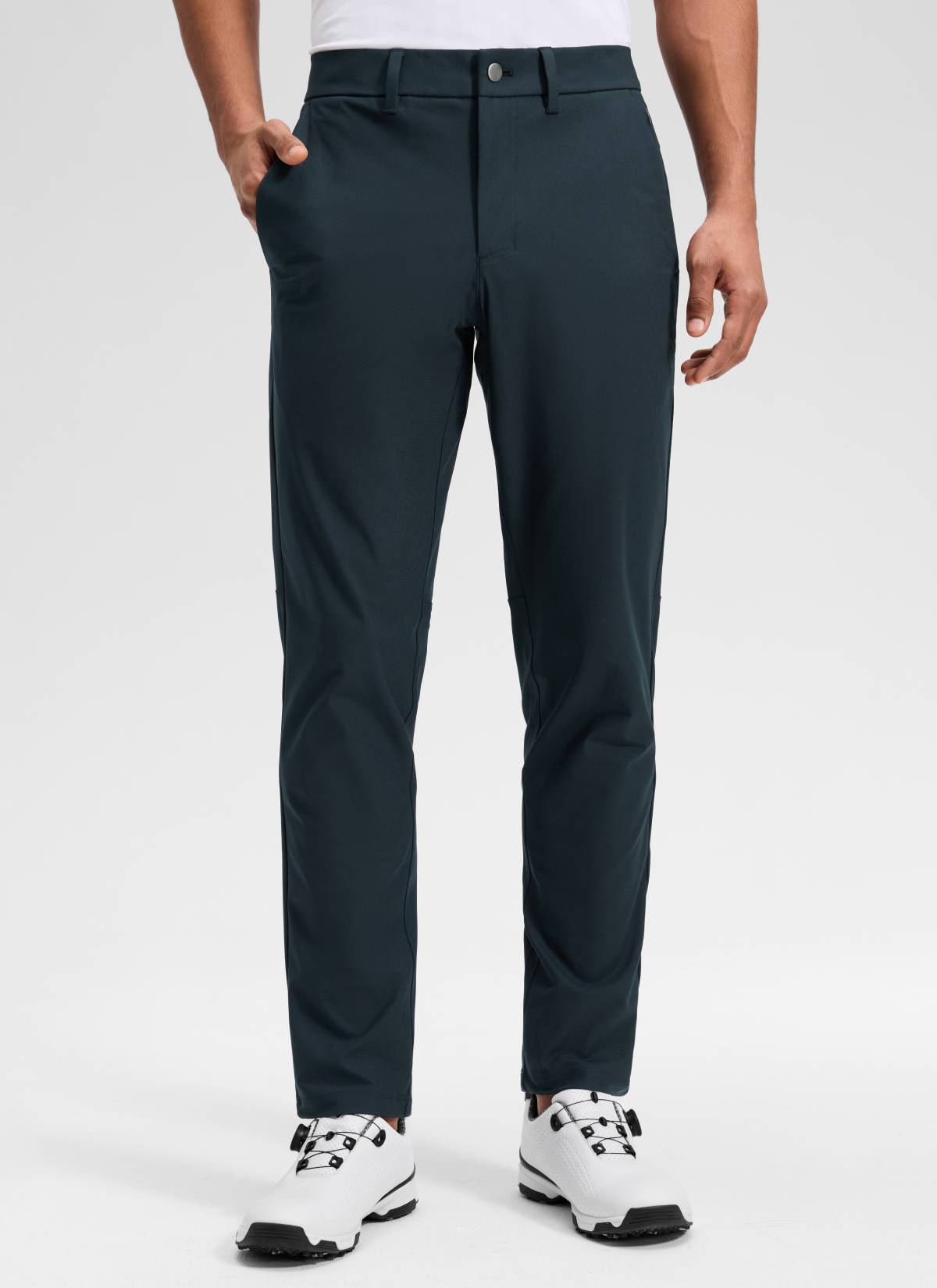 CRZ YOGA Mens Work Classic Fit All-Day Comfort Golf Pants Pockets 32'' True Navy @model_info:Rafeal