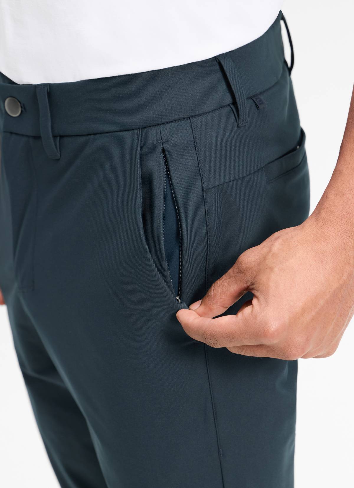 CRZ YOGA Mens Work Classic Fit All-Day Comfort Golf Pants Pockets 32'' True Navy @model_info:Rafeal