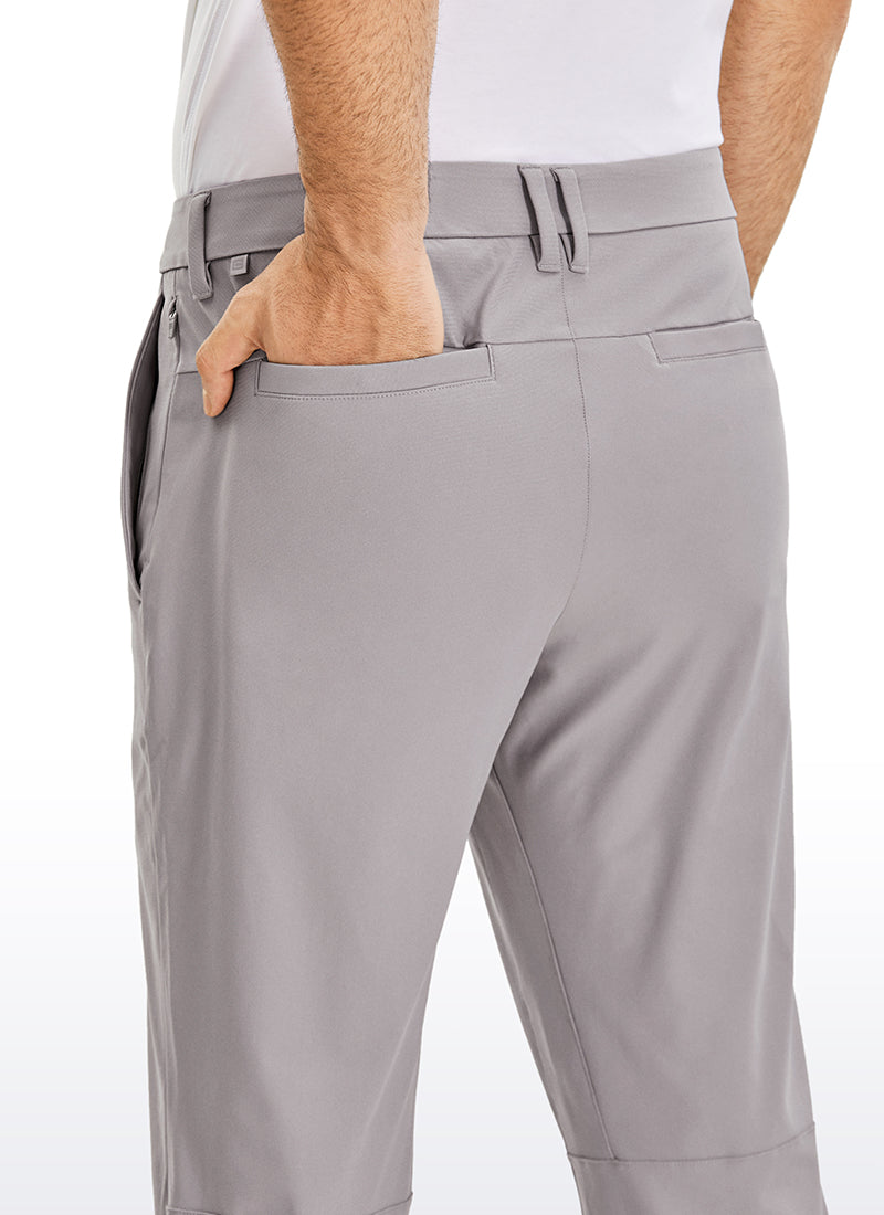 CRZ YOGA Mens Work Classic Fit All-Day Comfort Golf Pants Pockets 32'' Dark Chrome