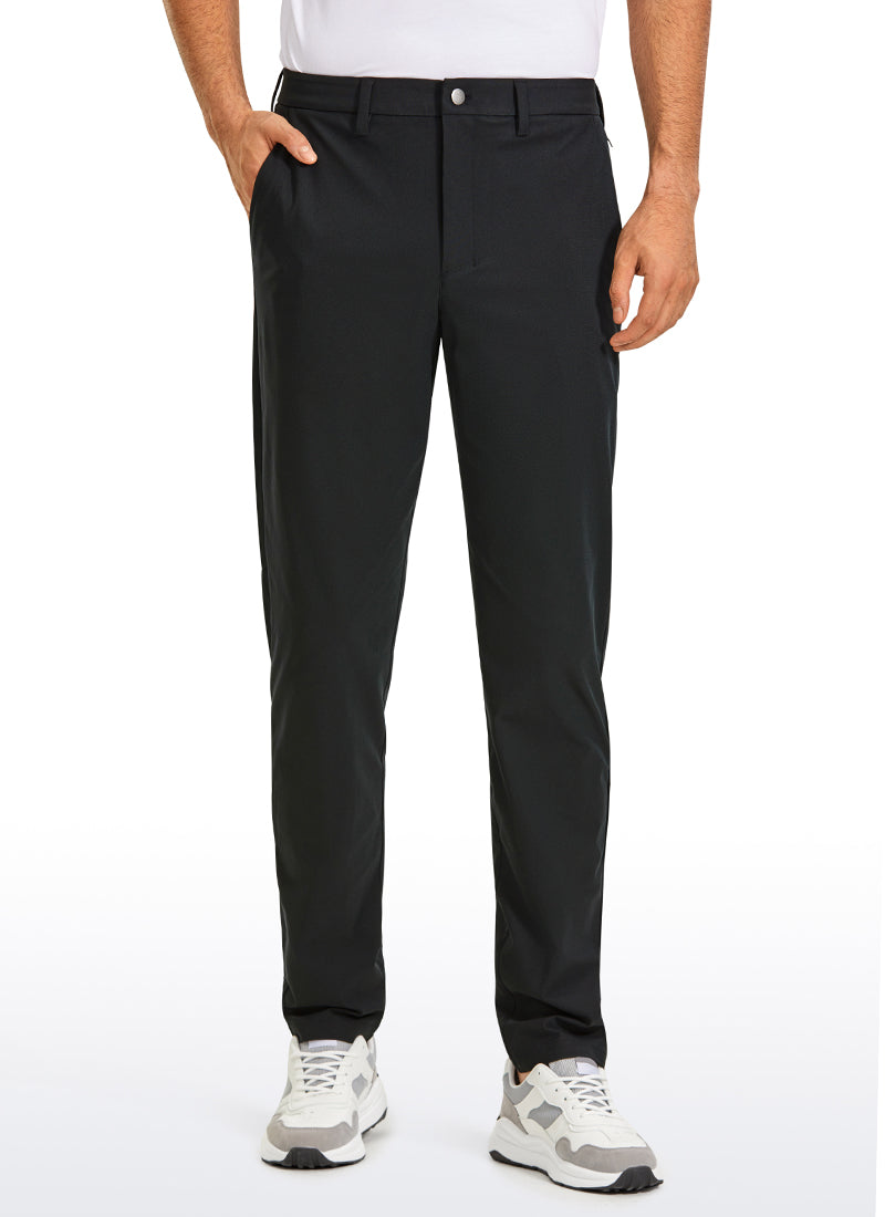 CRZ YOGA Mens Work Classic Fit All-Day Comfort Golf Pants Pockets 34'' Black