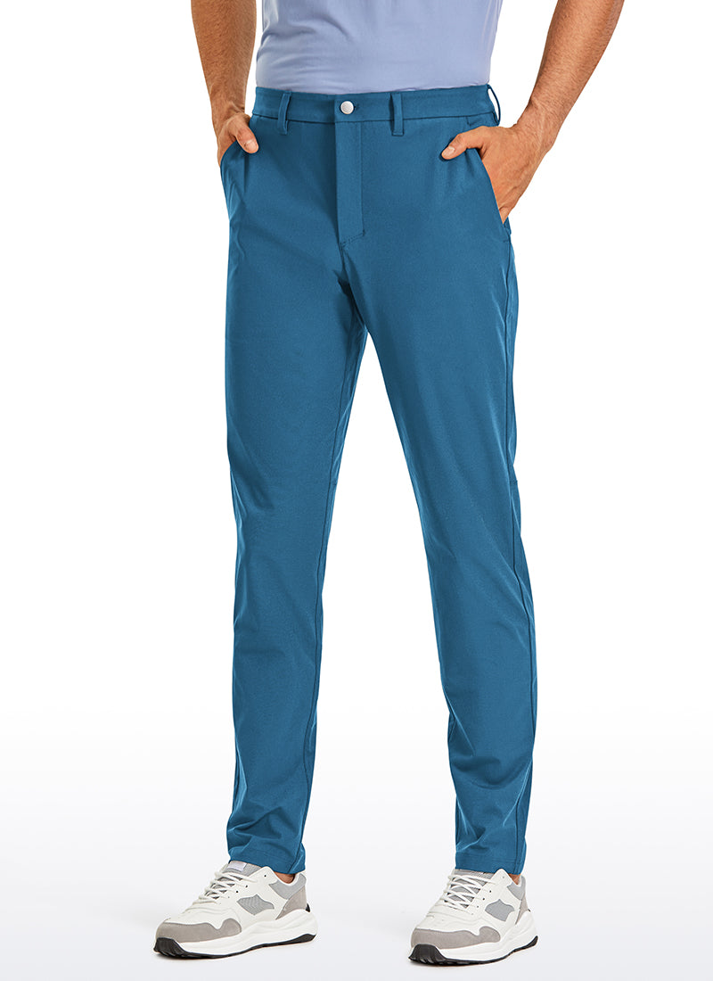 CRZ YOGA Mens Work Classic Fit All-Day Comfort Golf Pants Pockets 34'' Iron Blue